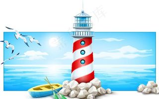 矢量灯塔图片