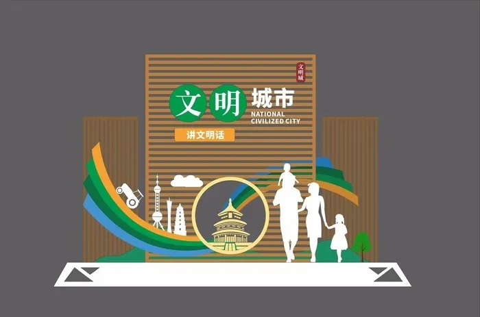 文明城市 户外标识图片cdr矢量模版下载