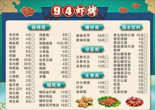 烧烤菜单图片