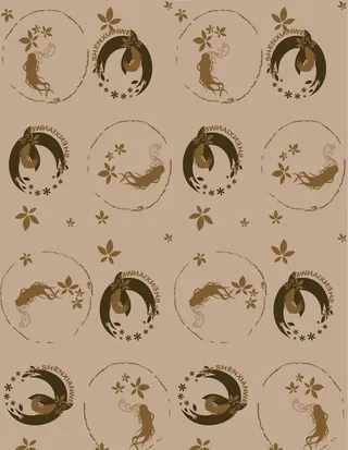 参纤维无缝印花图案矢量图图片