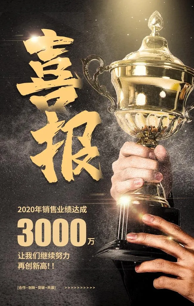 喜报祝贺企业活动宣传海报素材图片(2362x3543)psd模版下载