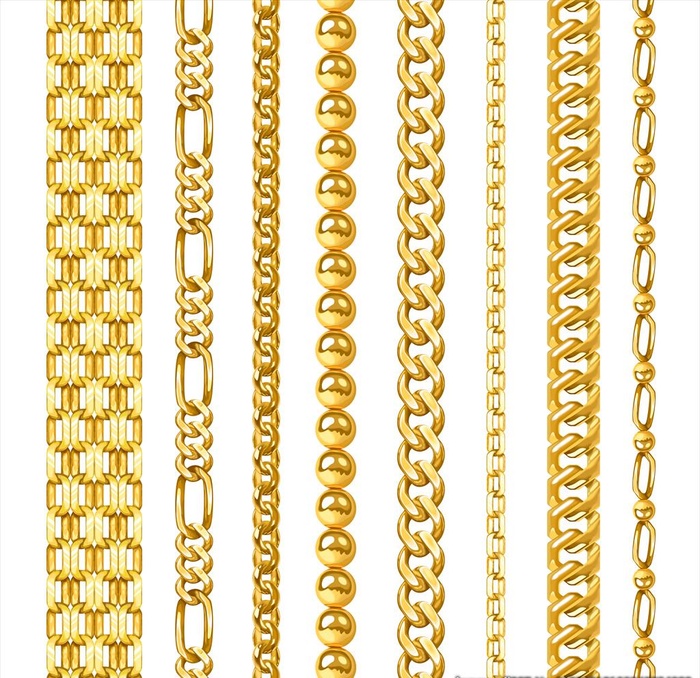 金色锁链矢量素材图片