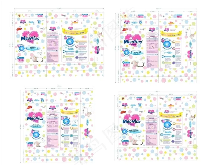 婴儿纸尿裤包装设计图片cdr矢量模版下载