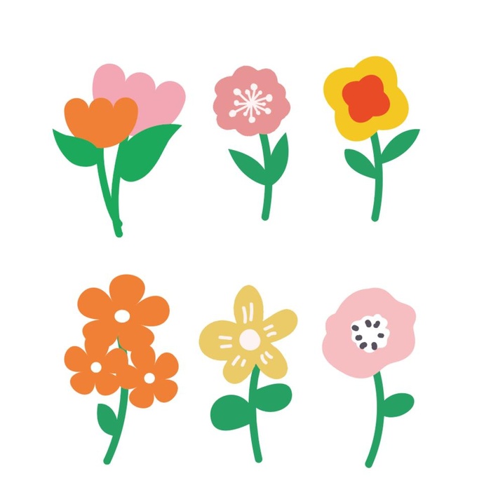 抽象手绘小花花图片