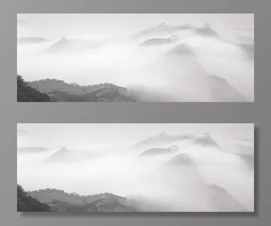 水墨长城图片 水墨长城图片