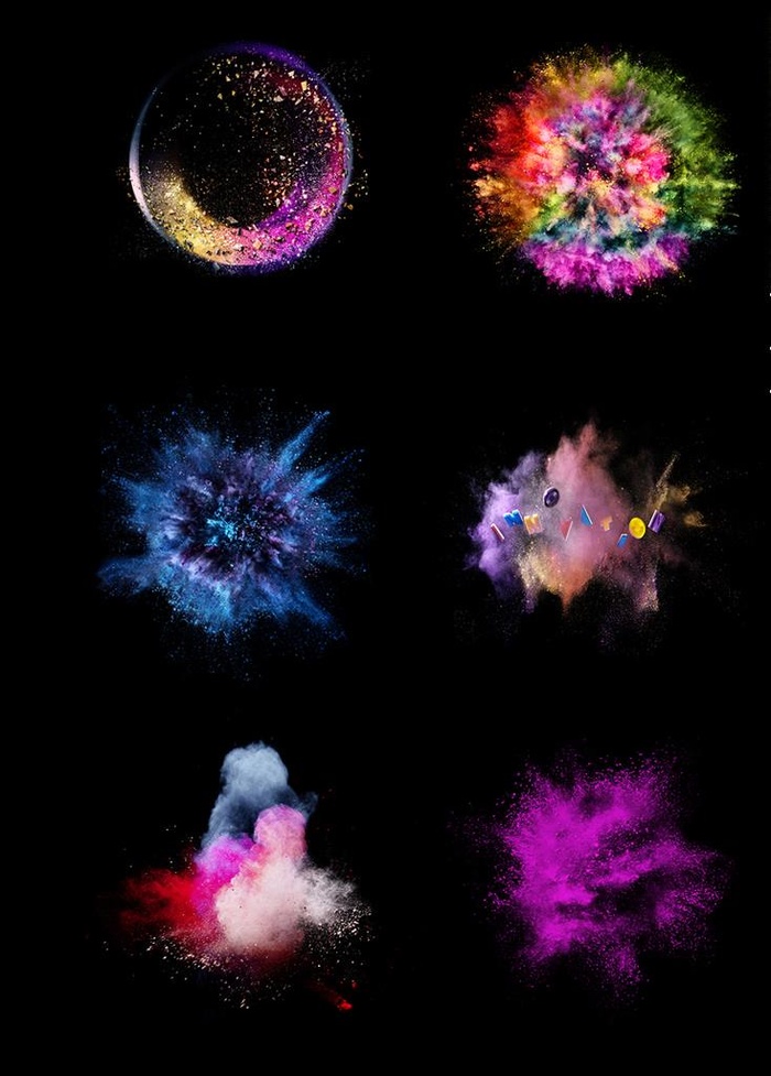 彩色粉尘图片(500x1000)psd模版下载