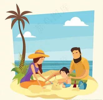 简约创意海边娱乐海报设计图片 简约创意海边娱乐海报设计图片