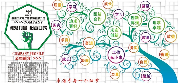 企业文化看板背景墙图片cdr矢量模版下载