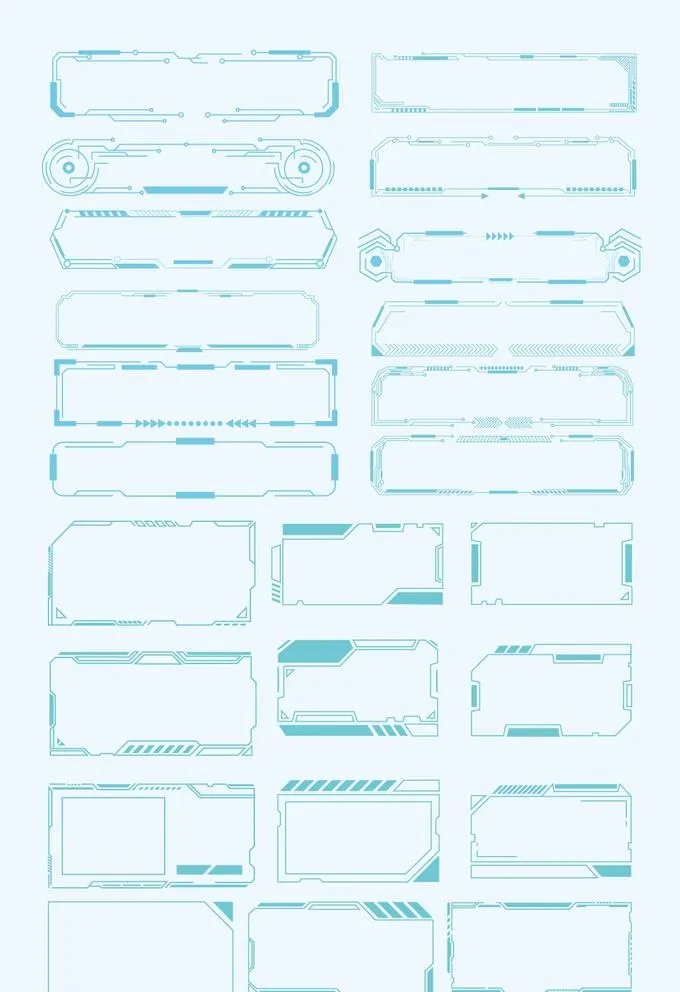 科技边框装饰框图片ai矢量模版下载