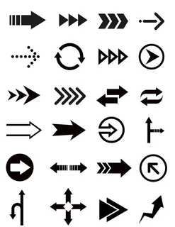 手绘几何箭头方向指示图标图片