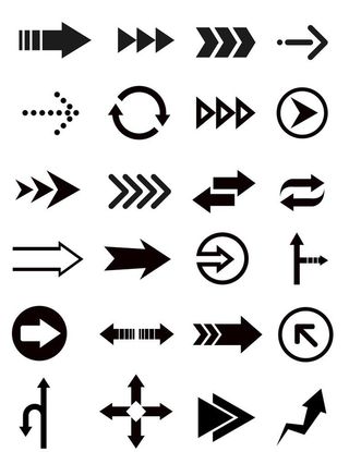 手绘几何箭头方向指示图标图片