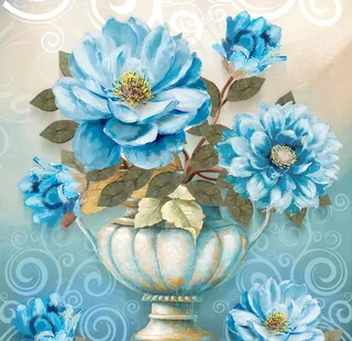 复古手绘发财树抽象北欧装饰画图片