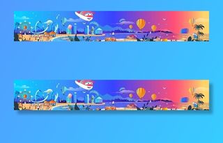 海边沙滩度假矢量插画图片