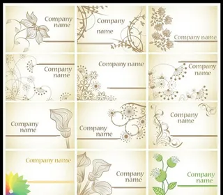 手绘花朵名片图片