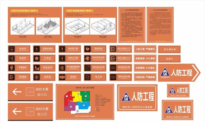 人防工程牌图片cdr矢量模版下载