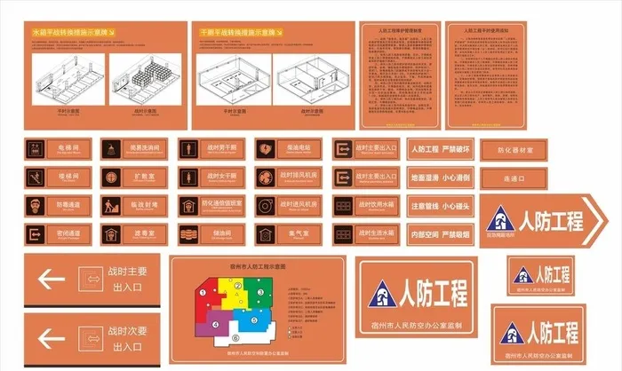 人防工程牌图片cdr矢量模版下载