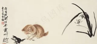齐白石 猫趣图图片