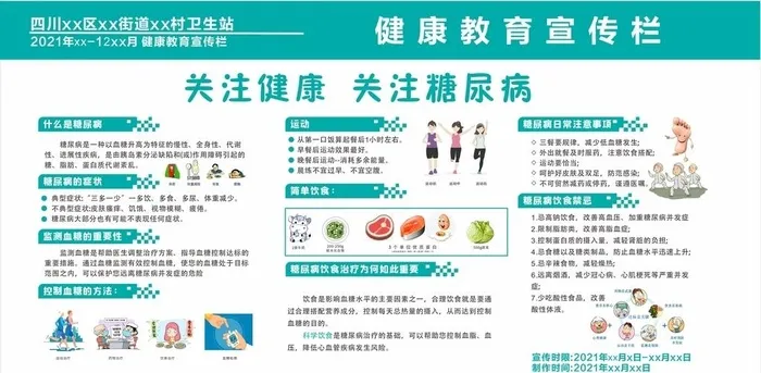 糖尿病健康教育宣传栏图片cdr矢量模版下载