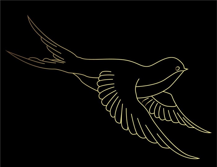 燕子线稿图片