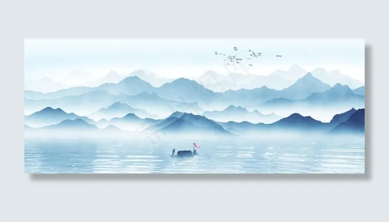 山水背景图片(3937x1684)psd模版下载