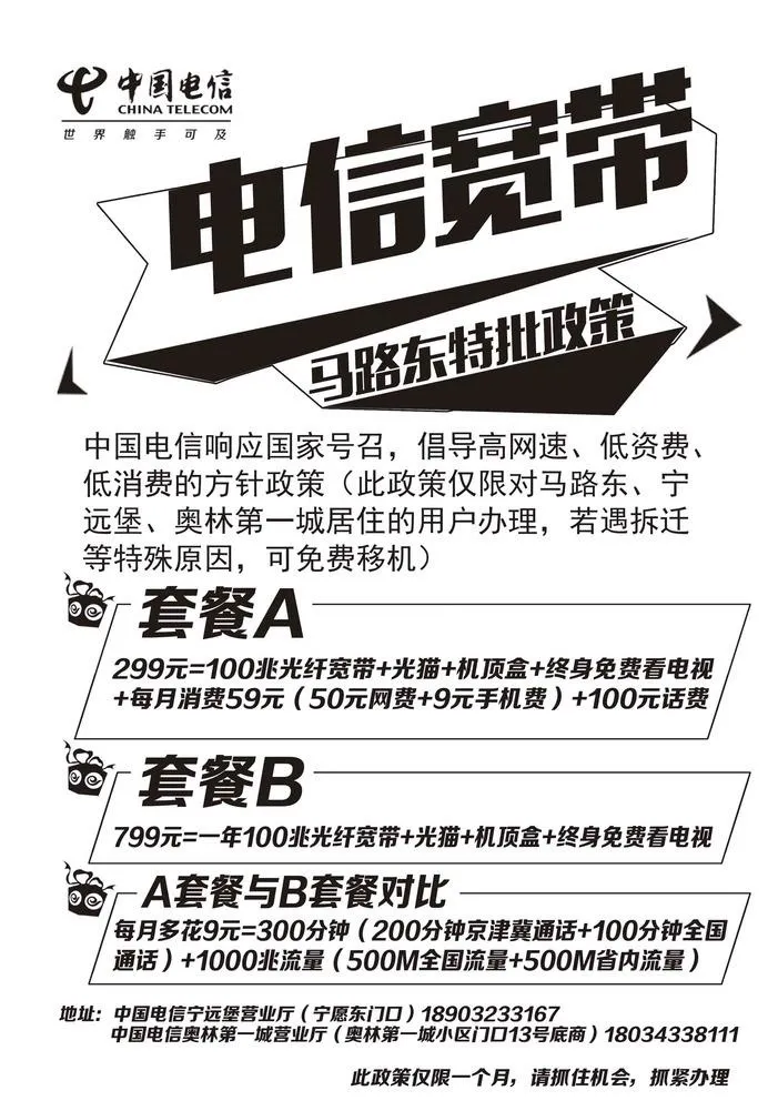 电信宽带黑白单页图片(2480x3508)psd模版下载