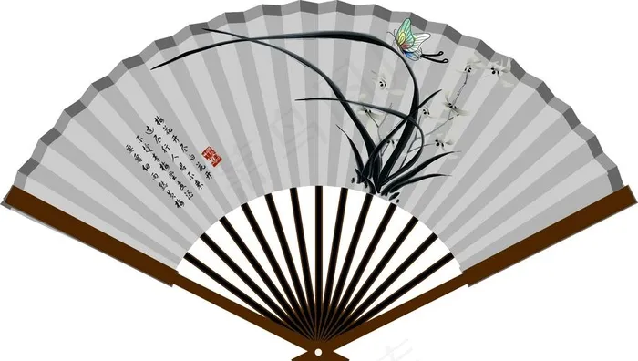 扇子图片ai矢量模版下载