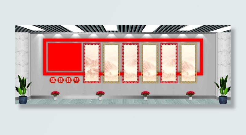 党建文化墙 图片cdr矢量模版下载