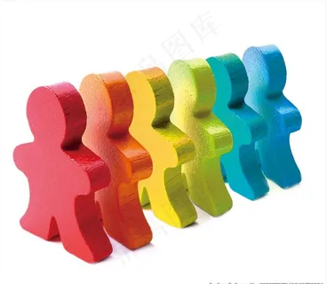 卡通小人排队队伍列队素材PSD图片