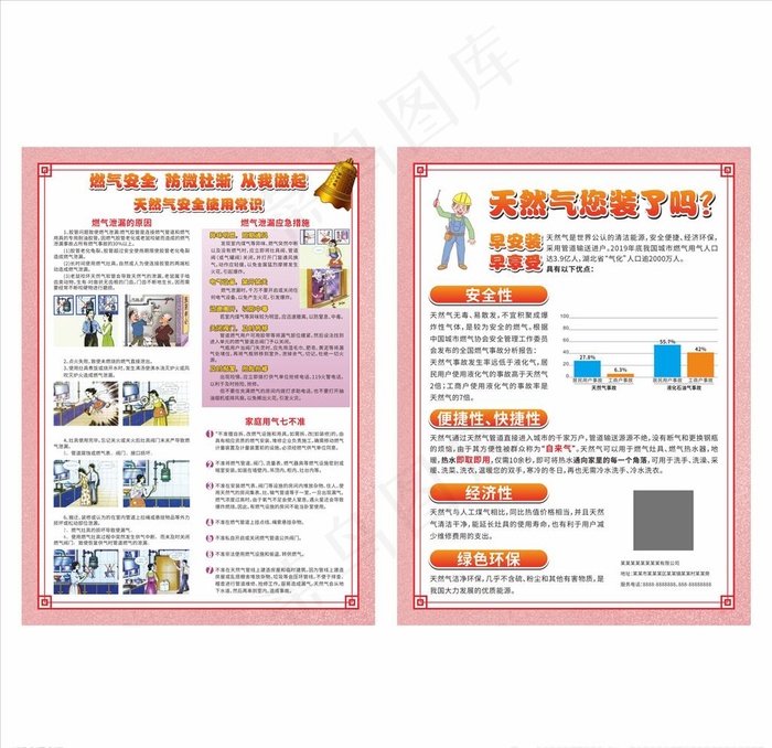 燃气安全传单图片cdr矢量模版下载