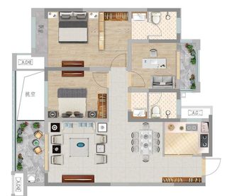 平面彩平户型图图片