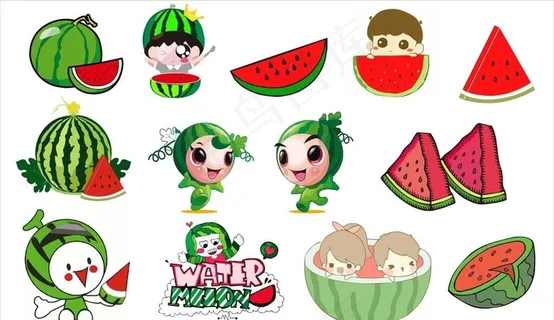 卡通西瓜图片