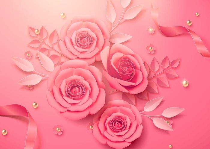 粉色立体玫瑰花图片