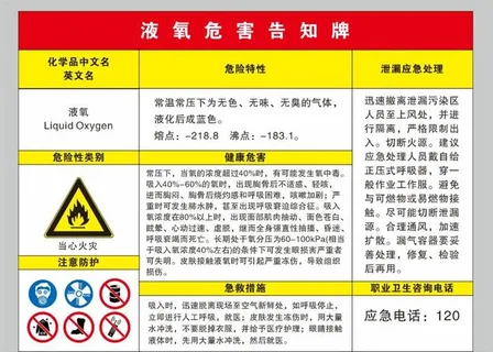 液氧危害告知牌图片 液氧危害告知牌图片