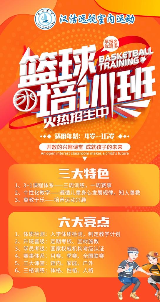 篮球培训班图片(3543x6304)psd模版下载