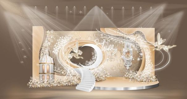 香槟色城堡精灵迎宾区效果图图片