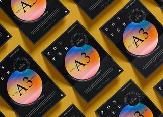 网格三折海报样机图片