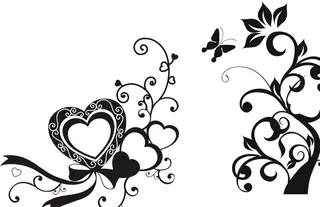 心形花纹 花朵花纹图片