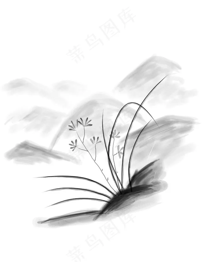 水墨画花图片