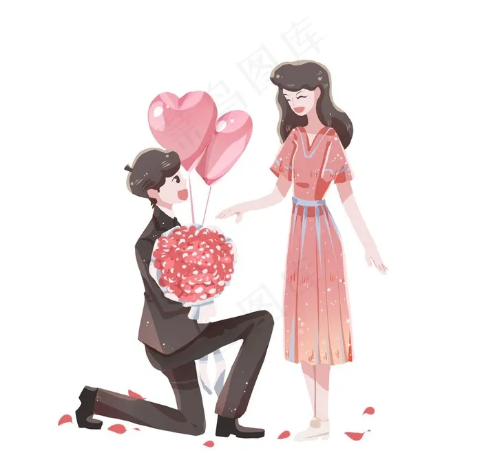 情人节情侣求婚图片psd模版下载