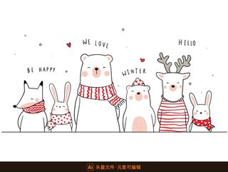 可爱卡通动物图案图片