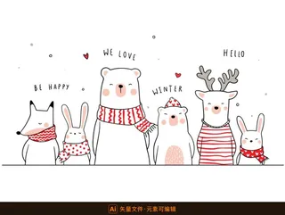 可爱卡通动物图案图片