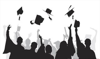 毕业人物剪影图片