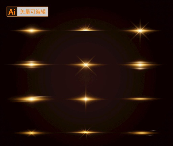 金色光效素材图片ai矢量模版下载