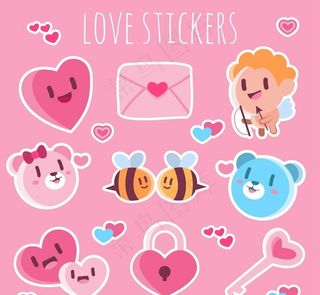 可爱爱情贴纸图片