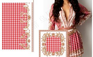 大牌 千鸟格  边框花纹图片