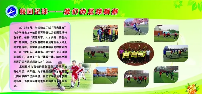 校园足球文化展板图片