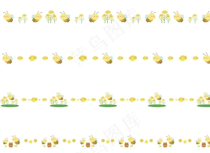 矢量卡通蜜蜂装饰边框图片ai矢量模版下载