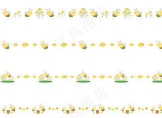 矢量卡通蜜蜂装饰边框图片