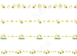 矢量卡通蜜蜂装饰边框图片