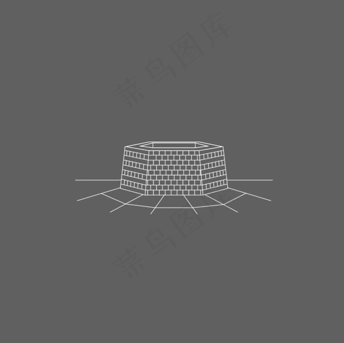 矢量插画井线稿图片ai矢量模版下载